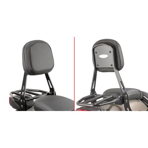 GIVI Schienalino nero con portapacchino per HONDA CMX 500 REBEL 2017 / 2026