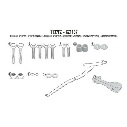 Attacco Posteriore GIVI 1137FZ per Bauletti su Honda CB 650F CBR 650F