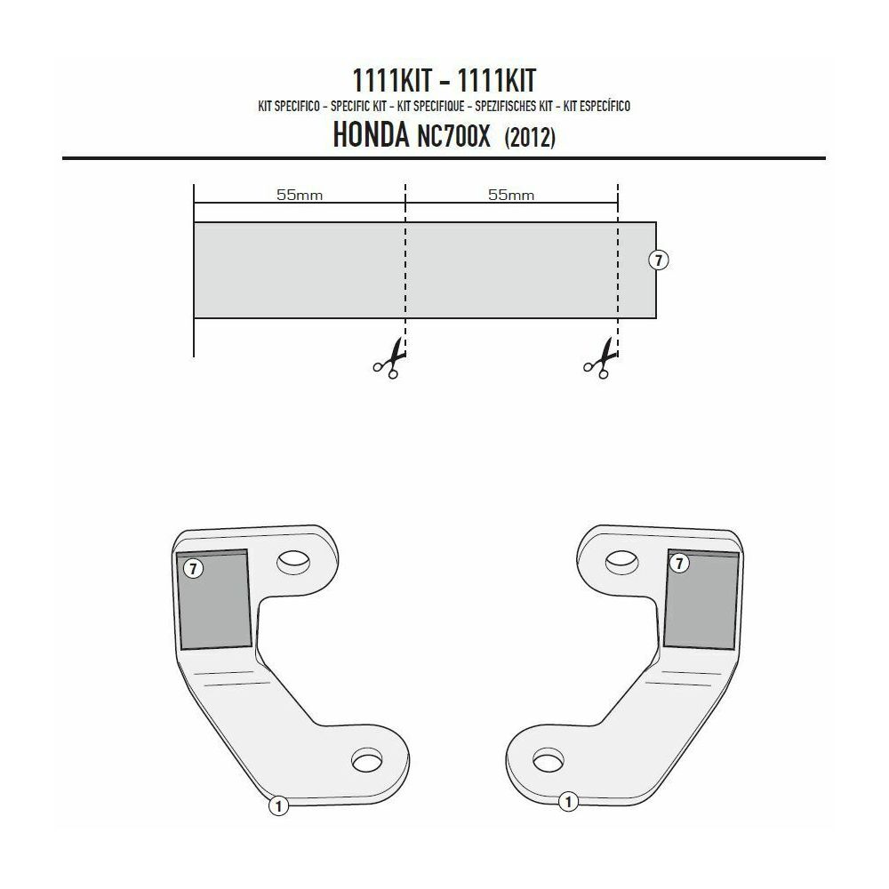 Kit Attacchi GIVI 1111KIT Telai Laterali per Honda NC 700 750 S X