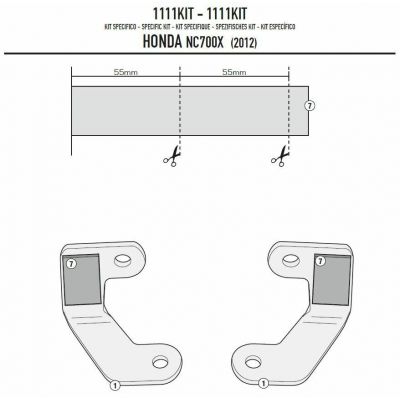 Kit per montare portavaligie laterale senza attacco posteriore GIVI per HONDA NC 700 S - NC 700 X - NC 750 S -  NC 750 X 2012/15