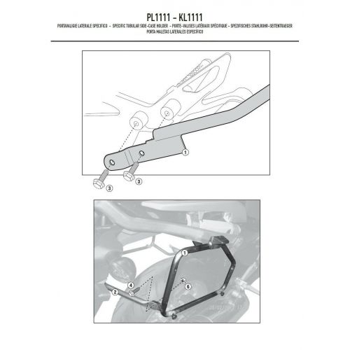 GIVI Portavaligie laterale per valigie MONOKEY - RETRO FIT HONDA NC 700 S - NC 700 X 2012 2013 - NC 750 S - NC 750 X 2014 2015