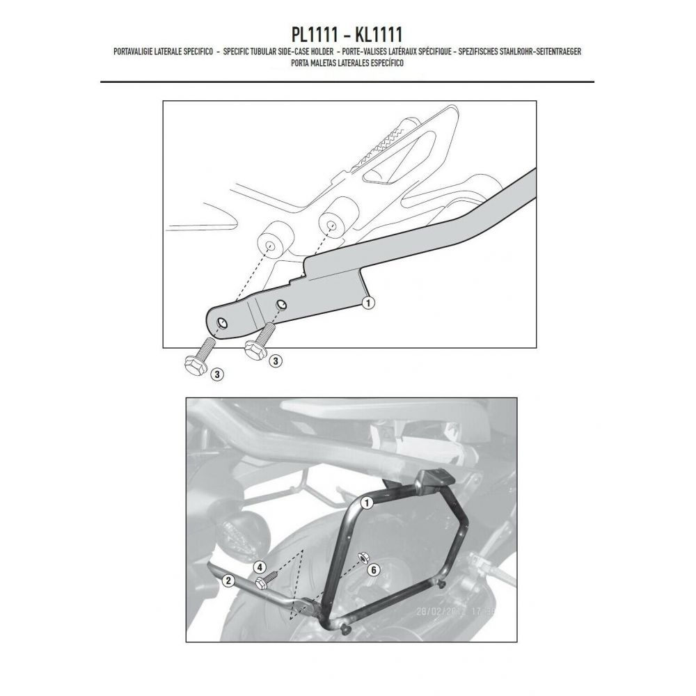 GIVI Portavaligie laterale per valigie MONOKEY - RETRO FIT per HONDA NC 700 S - NC 700 X - NC 750 S - NC 750 X 2012 / 2015