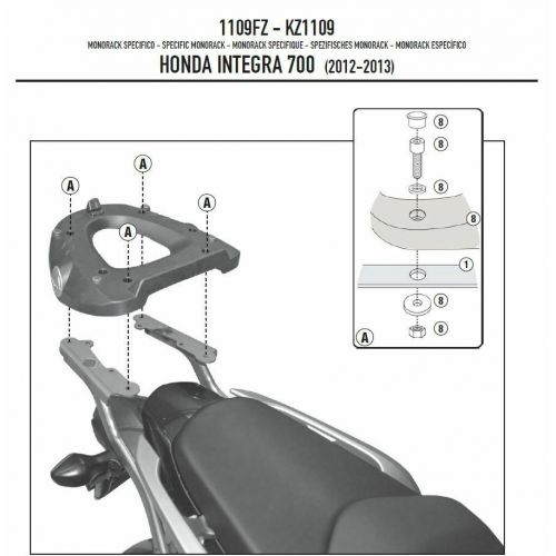 Attacco Bauletto GIVI 1109FZ Posteriore per Honda Integra 700 12-13