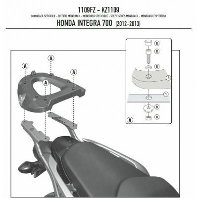 Attacco Bauletto GIVI 1109FZ Posteriore per Honda Integra 700 12-13