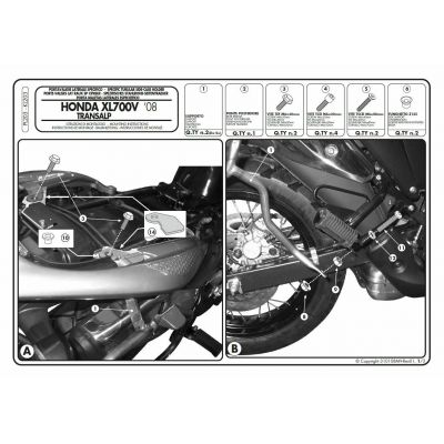 Telai Laterali GIVI PL203 Monokey per Honda Transalp 700 2008 - 2013