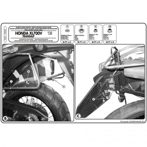 Telaietti GIVI T221 Borse Morbide per Honda Transalp 700 2008 - 2013