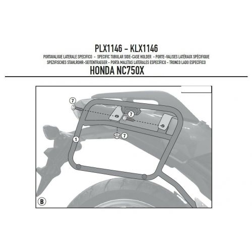 Telai Laterali GIVI PLX1146 Monokey Side per Honda NC 750X 750S