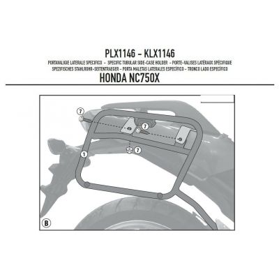 Telai Laterali GIVI PLX1146 Monokey Side per Honda NC 750X 750S