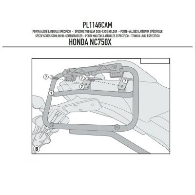 GIVI Portavaligie laterale per valigie MONOKEY CAM-SIDE - Trekker per HONDA NC 750 S - NC 750 X 2016 / 2020