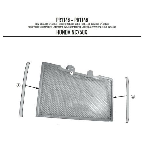 GIVI Protezione per radiatore in acciaio inox nero per HONDA NC 750 S 2016 / 2020 - NC 750 X 2016 / 2026