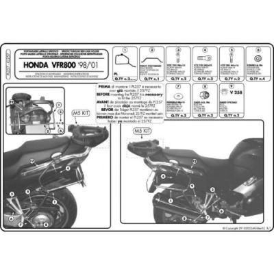 GIVI Portavaligie laterale per valigie MONOKEY - RETRO FIT per HONDA VFR 800 1998 / 2001