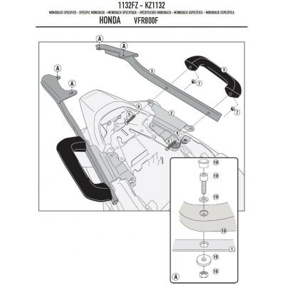 Attacco Posteriore GIVI 1132FZ per Honda VFR 800 F 2014 - 2020