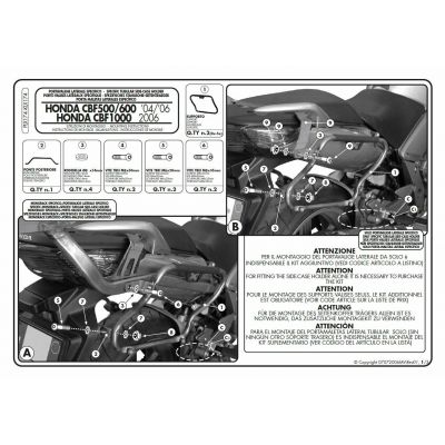 Telai Laterali GIVI PLX174 Monokey Side per Honda CBF 500 600 1000