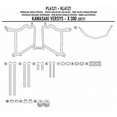 GIVI Portavaligie laterale per valigie MONOKEY - RETRO FIT per KAWASAKI VERSYS-X 300 2017 / 2026