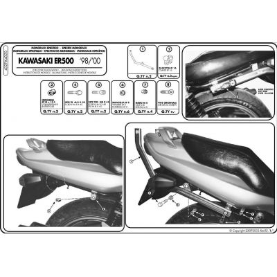 Attacco Bauletto GIVI 445FZ Posteriore per Kawasaki ER-6n ER-6f 05-08