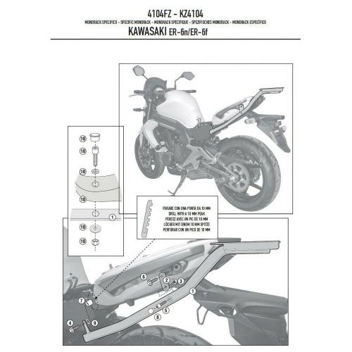 GIVI Attacco posteriore specifico per bauletto MONOKEY - MONOLOCK per KAWASAKI ER-6N - ER-6F 2012 / 2016