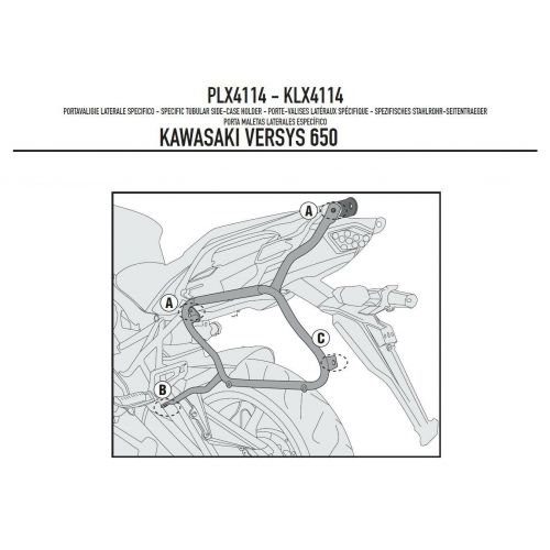 Telai Laterali GIVI PLX4114 Monokey Side per Kawasaki Versys 650
