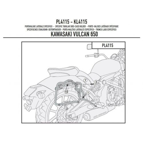 Telai Laterali GIVI PL4115 Monokey per Kawasaki Vulcan S 650