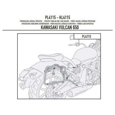 Telai Laterali GIVI PL4115 Monokey per Kawasaki Vulcan S 650