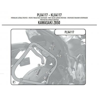 GIVI Portavaligie laterale per valigie V35 - V37 MONOKEY SIDE per KAWASAKI Z 650 2017 / 2026 - Z 650 S 2026