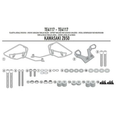 GIVI Telaietti per borse laterali Easylock o borse soffici per KAWASAKI Z 650 2017 / 2026 - Z 650 S 2026