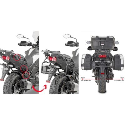 GIVI Portavaligie laterale rimozione rapida per valigie MONOKEY per KAWASAKI VERSYS 1000 / SE 2019 / 2023