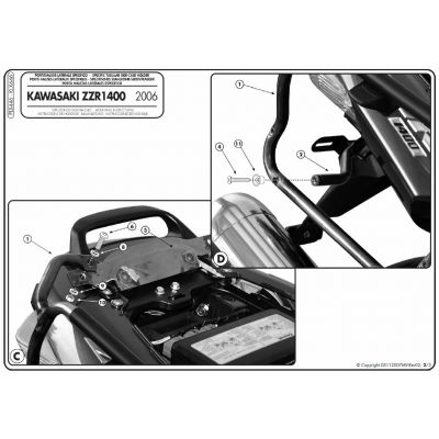 Telai Laterali GIVI PLX446 Monokey Side per Kawasaki ZZR 1400 06 - 11
