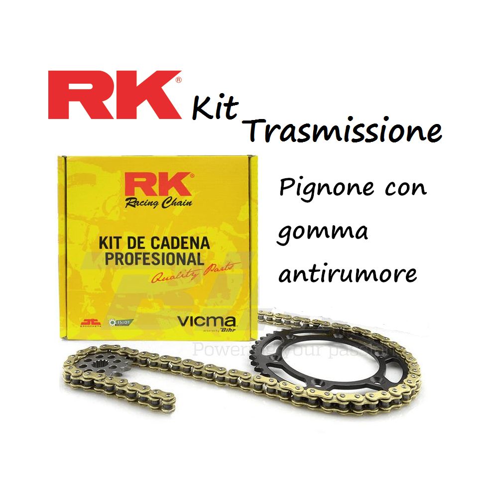 RK Kit trasmissione 525GBGXW passo 525 catena 112 maglie - corona 42 denti - pignone 16 denti antirumore