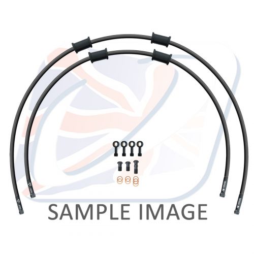 VENHILL Kit Tubi Freno Anteriore CROSSOVER nero con raccordi neri per HONDA CBR 600 RR 2003 2004