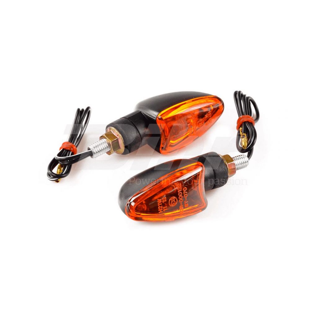 Set Frecce a Lampada 21W gambo corto colore nero vetro arancio