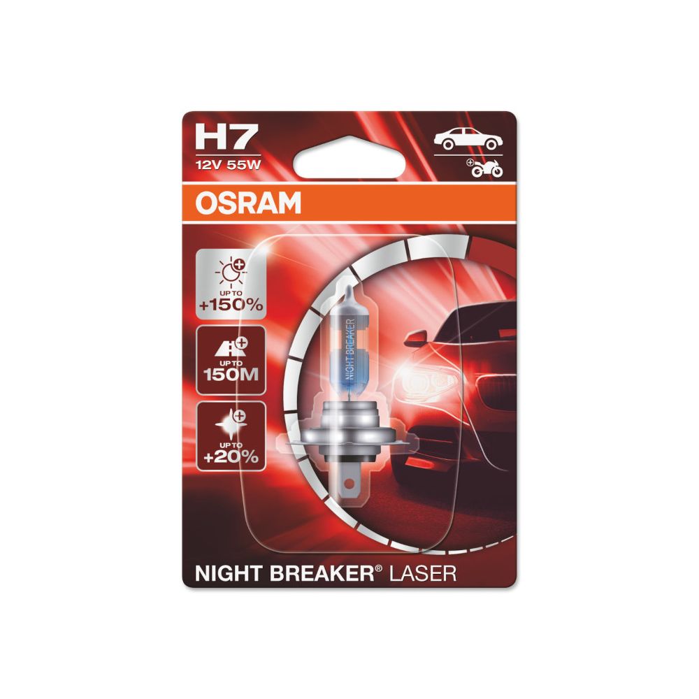 OSRAM 64210NL Lampada alogena H7 NIGHT BREAKER LASER 12 Volt 55 Watt PX26d