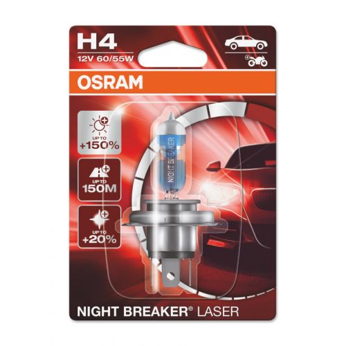 OSRAM 64193NL Lampada alogena H4 NIGHT BREAKER LASER 12 Volt 60/55 Watt P43t