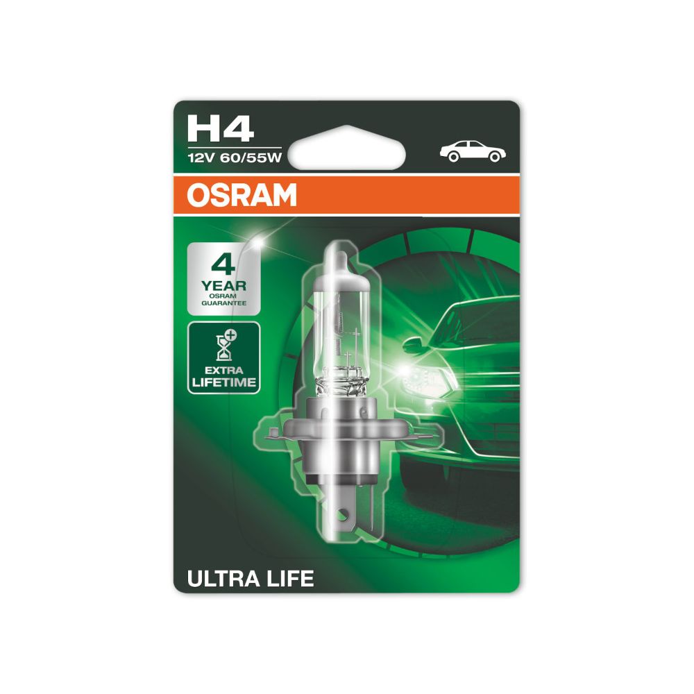 Lampada alogena OSRAM 64193ULT H4 ULTRA LIFE 12 Volt 60/55 Watt