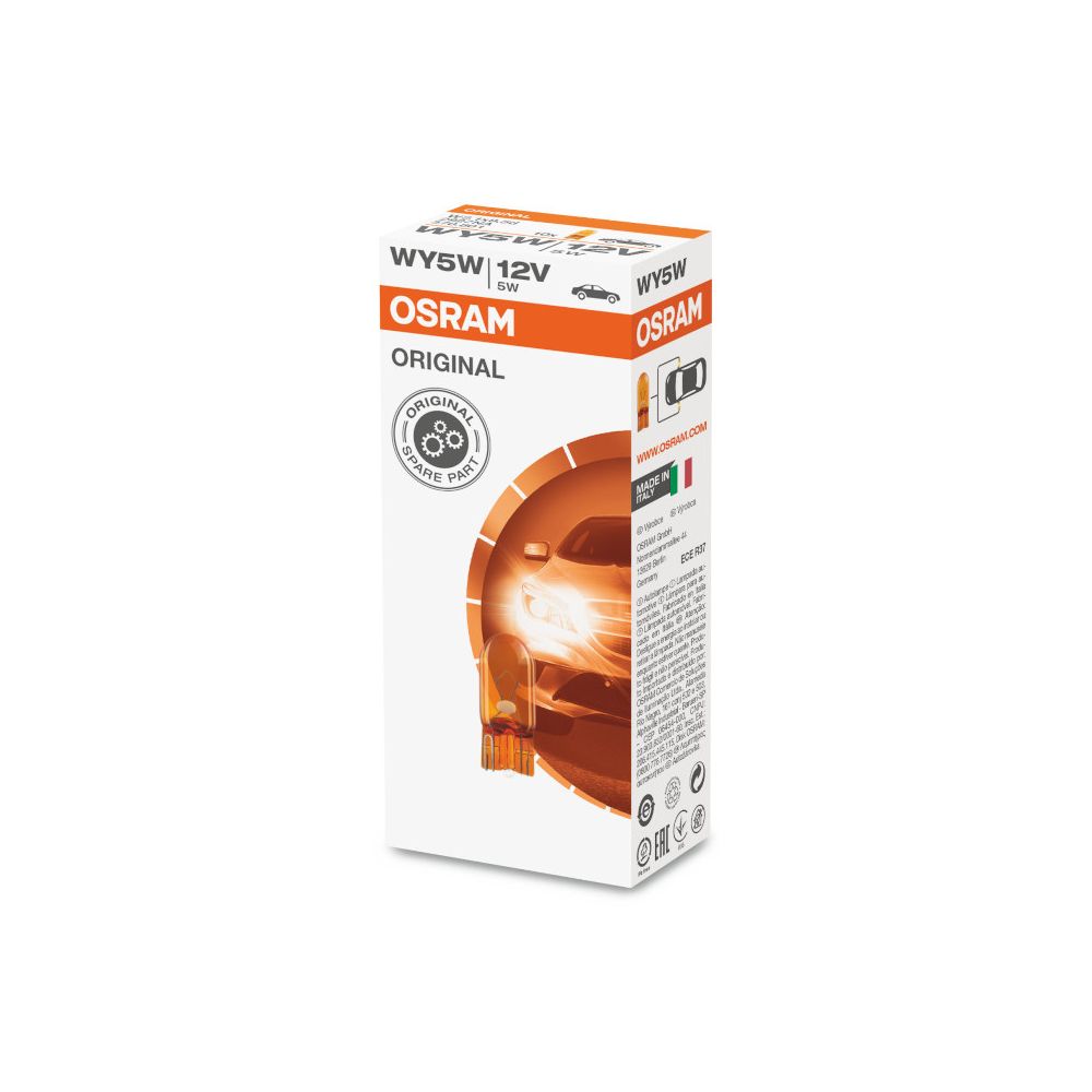 OSRAM Lampada ausiliaria luce ambra 2827NA ORIGINAL - GLASS WEDGE BASE 12 volt 5 Watt