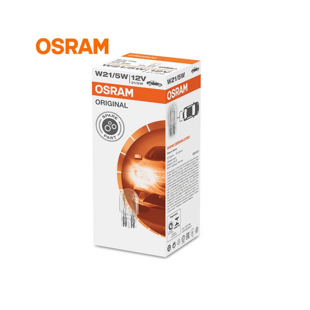 OSRAM 7515 Lampada ausiliaria GLASS WEDGE BASE W21/5W ORIGINAL 12 volt 21/5 Watt W3x16q - 10 Lampadine