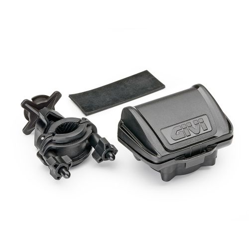Porta Telepass Universale GIVI S604 con Kit Fissaggio Manubrio e Specchietto