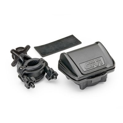 Porta Telepass Universale GIVI S604 con Kit Fissaggio Manubrio e Specchietto