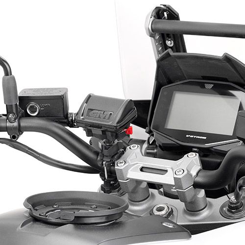 Porta Telepass Universale GIVI S604 con Kit Fissaggio Manubrio e Specchietto