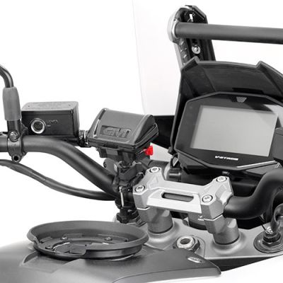 Porta Telepass Universale GIVI S604 con Kit Fissaggio Manubrio e Specchietto