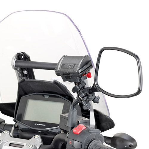 Porta Telepass Universale GIVI S604 con Kit Fissaggio Manubrio e Specchietto
