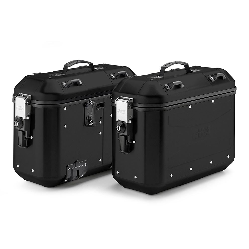 GIVI DLMK36 TREKKER DOLOMITI BLACK LINE MONOKEY Coppia valigie laterali in alluminio nero 36 litri