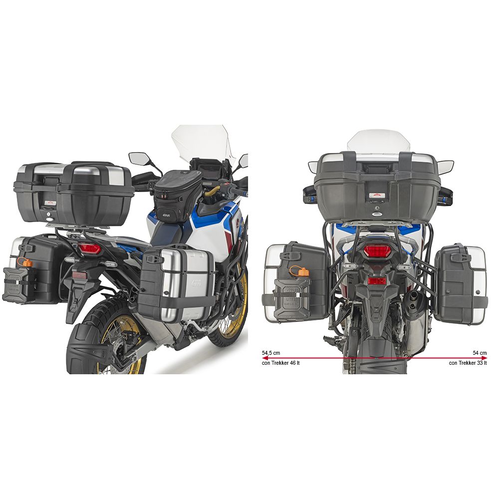 Portavaligie laterale GIVI PL ONE-FIT per valigie MONOKEY per HONDA AFRICA TWIN 1100 / ADVENTURE SPORTS 2020 / 2024