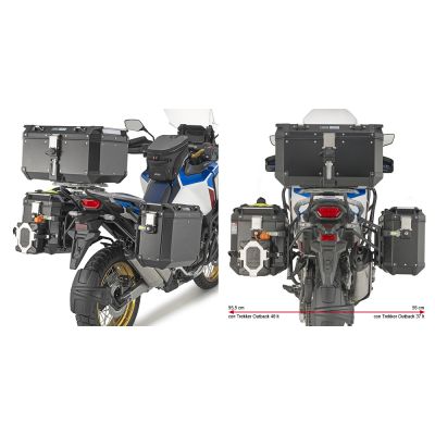Portavaligie laterale GIVI PL ONE-FIT per valigie MONOKEY Trekker Outback per HONDA AFRICA TWIN 1100 / ADVENTURE 2020 / 2024