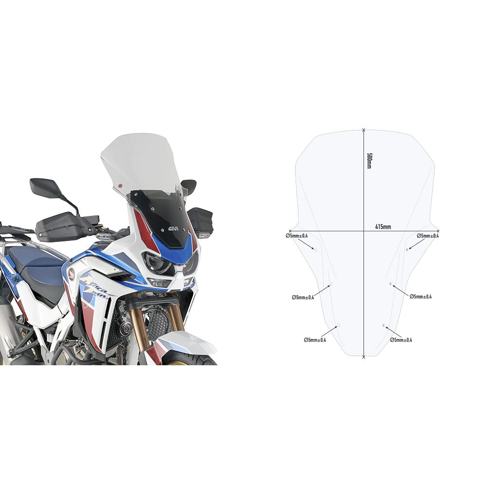 Parabrezza GIVI D1178ST Trasparente per Honda Africa Twin 1100 e Adventure Sports