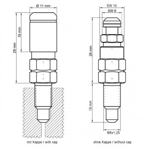 STAHLBUS SB-110311 VALVOLA SPURGO RAPIDO FRENO - FRIZIONE M8 x 1,25 x 16