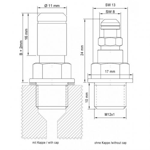 STAHLBUS SB-120111 VALVOLA SPURGO RAPIDO FRENO - FRIZIONE M12 x 1 x 10