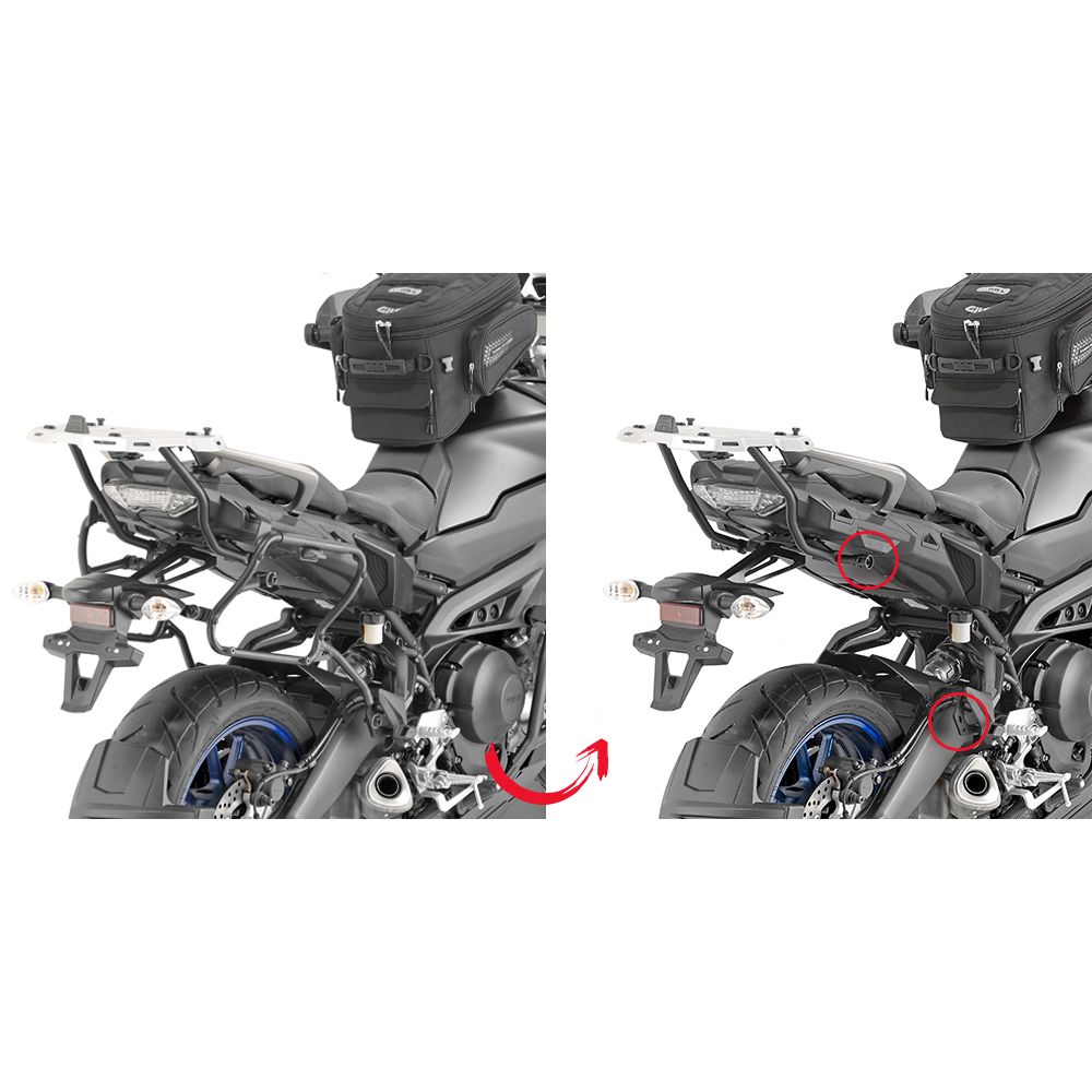 GIVI Portavaligie laterale a rimozione rapida per valigie V35 - V37 per YAMAHA TRACER 900 / GT 2018 / 2020