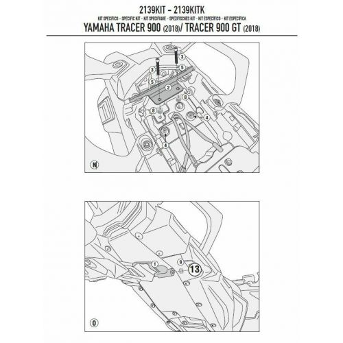 GIVI 2139KIT Kit specifico per montare PLR2139 - PLXR2139 - PL2139CAM senza attacco posteriore SR2139