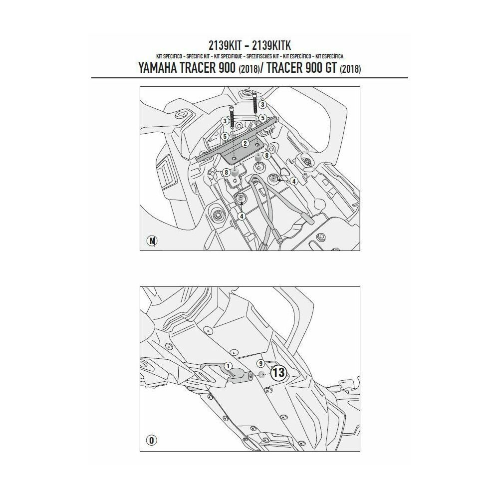 GIVI 2139KIT Kit specifico per montare PLR2139 - PLXR2139 - PL2139CAM senza attacco posteriore SR2139