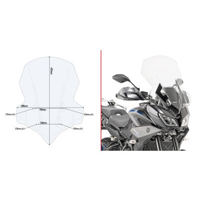Kit Parabrezza GIVI 2139DT Trasparente Alto con Attacchi per Tracer 900 / GT 2018 - 2020